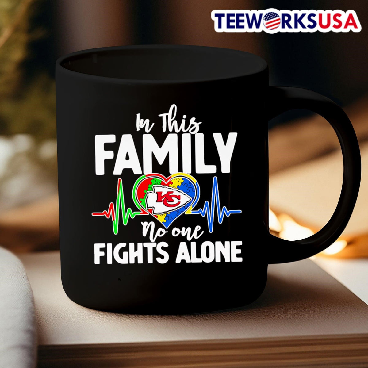 In this family no one fights alone Kansas City Chiefs - Adult & Kids T-Shirts, Sweatshirts & Hoodies apparel design preview 3
