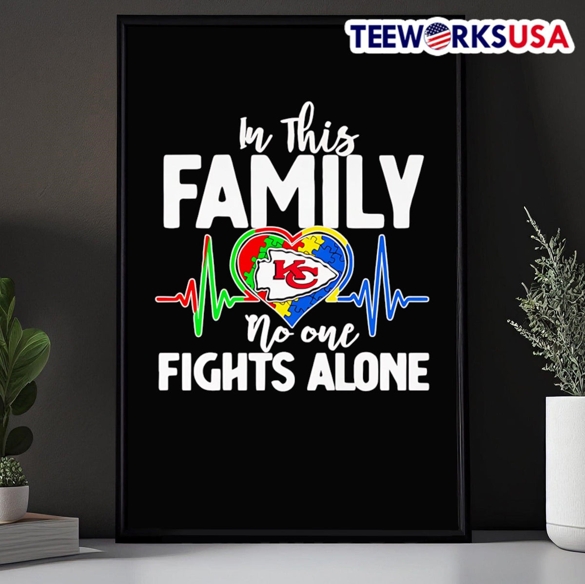In this family no one fights alone Kansas City Chiefs - Adult & Kids T-Shirts, Sweatshirts & Hoodies apparel design preview 5