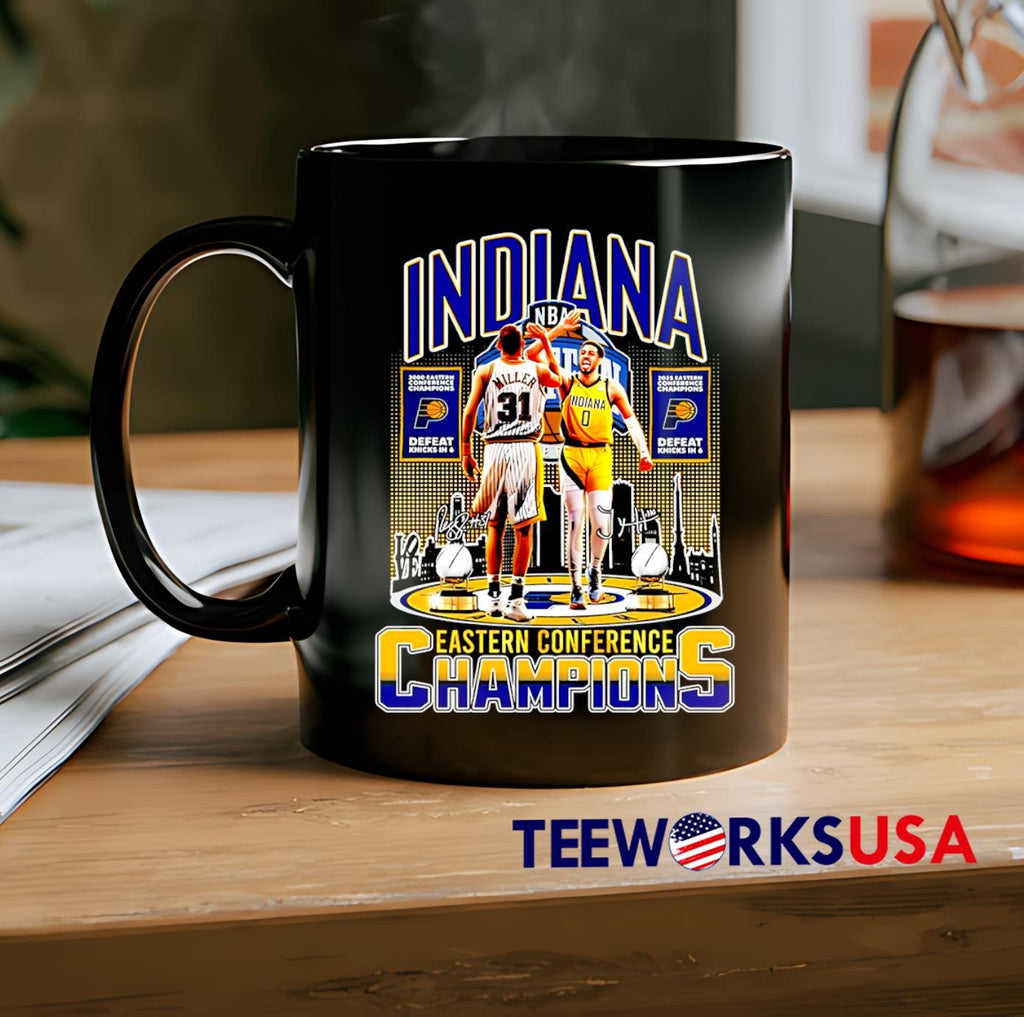 Indiana Pacers Eastern Conference Champions Signature - Adult & Kids T-Shirts, Sweatshirts & Hoodies apparel design preview 2