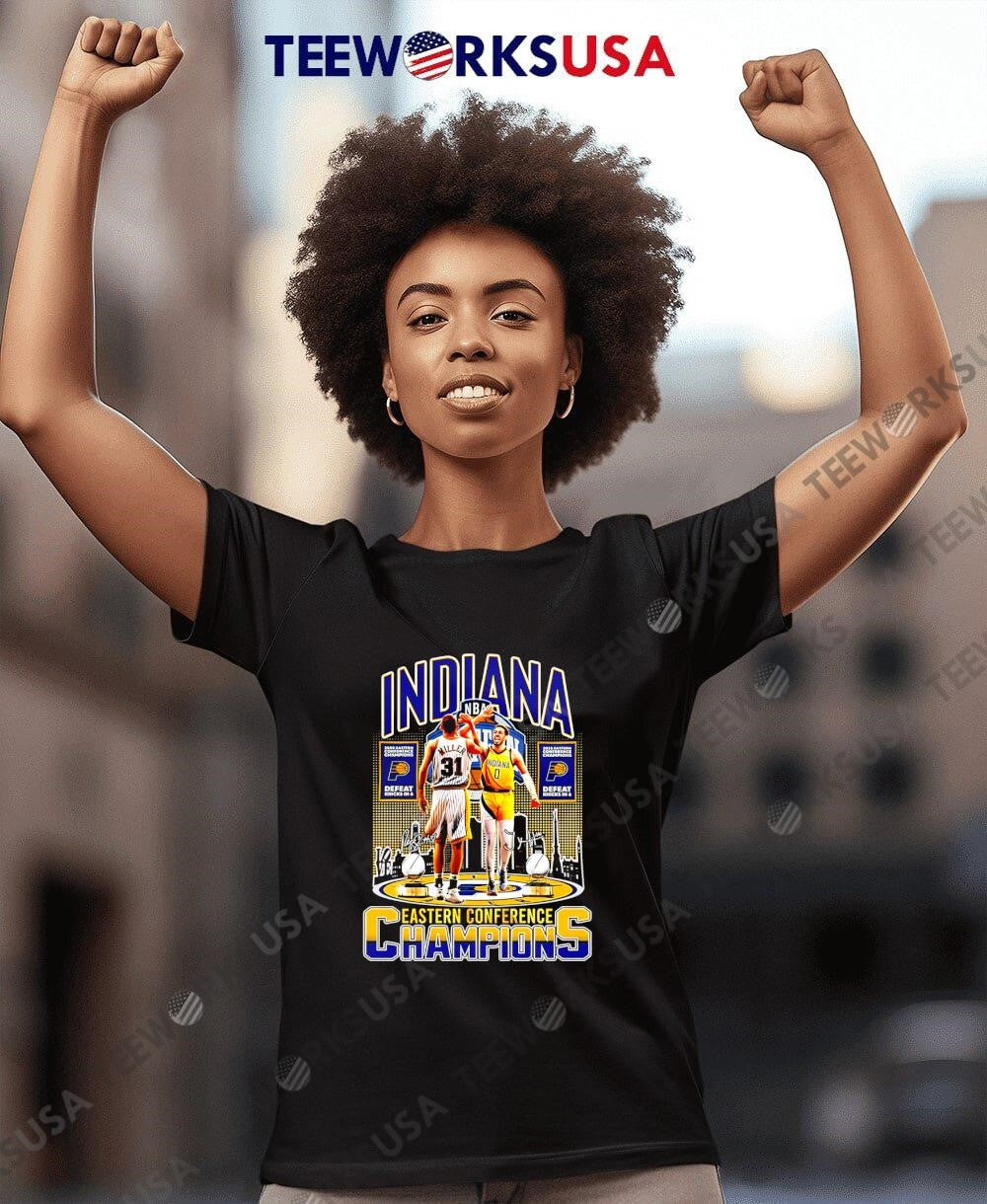 Indiana Pacers Eastern Conference Champions Signature - Adult & Kids T-Shirts, Sweatshirts & Hoodies apparel design preview 7