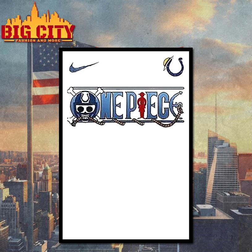 Indianapolis Colts X Wanted Monkey D Luffy Dead Or - Adult & Kids T-Shirts, Sweatshirts & Hoodies apparel design preview 4