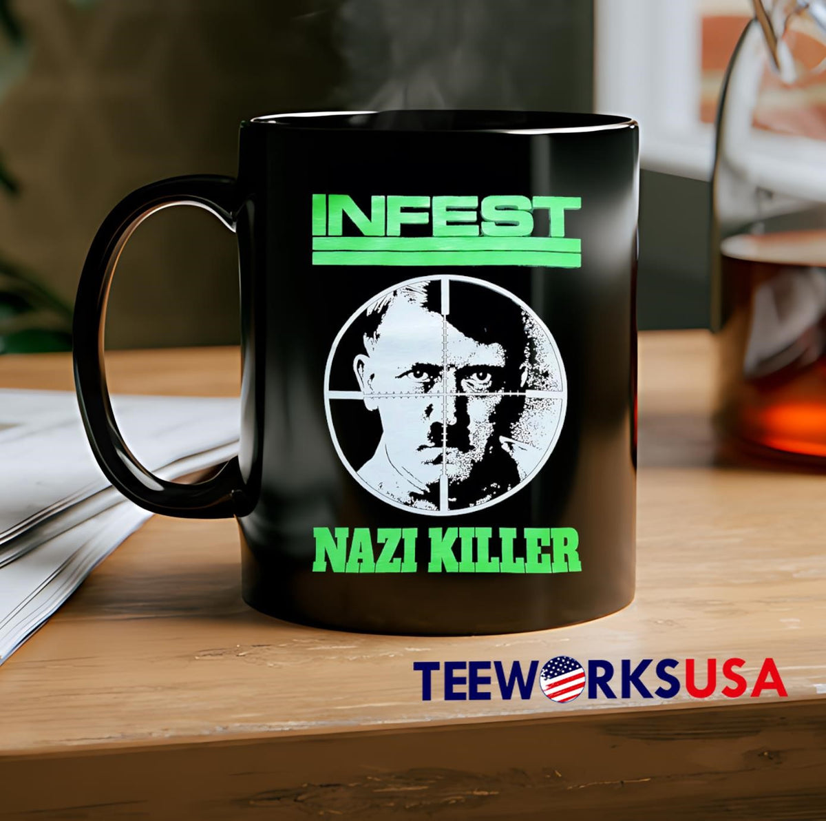 Infest Nazi Killer Hitler - Adult & Kids T-Shirts, Sweatshirts & Hoodies apparel design preview 2