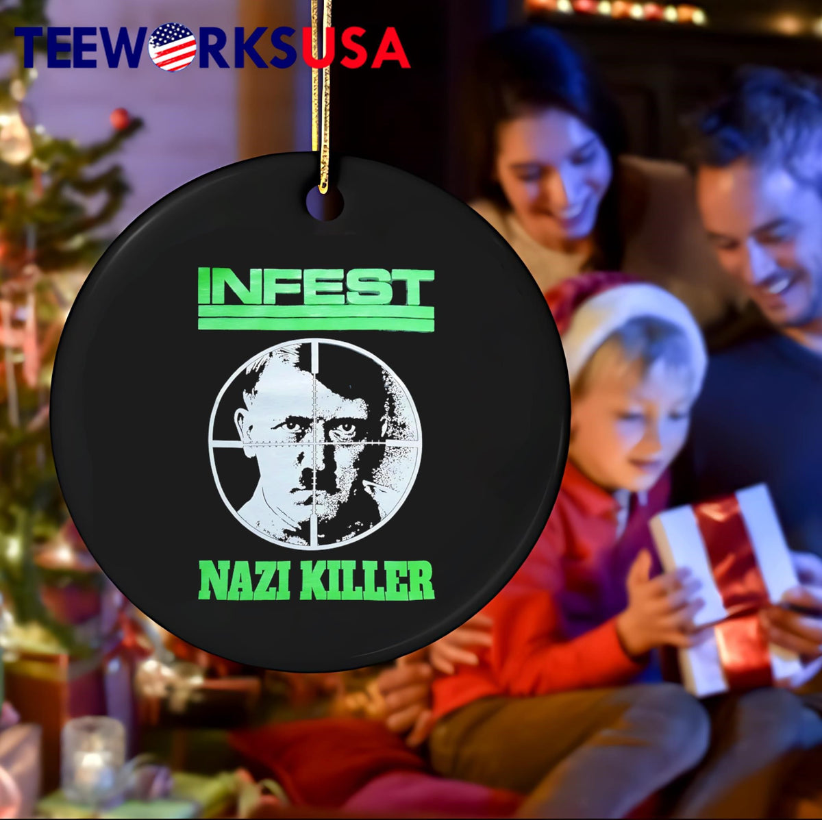 Infest Nazi Killer Hitler - Adult & Kids T-Shirts, Sweatshirts & Hoodies apparel design preview 4