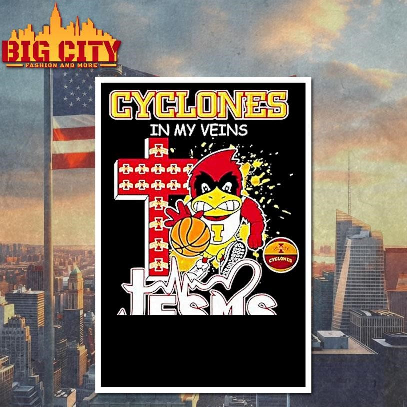 Iowa State Cyclones Basketball In My Veins And Jesus - Adult & Kids T-Shirts, Sweatshirts & Hoodies apparel design preview 4