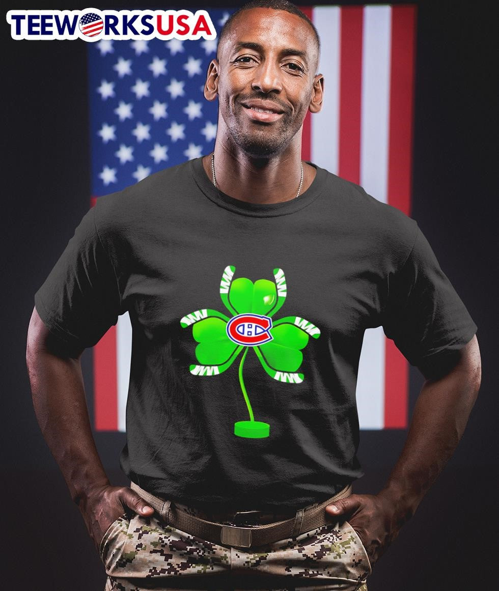 Irish St Patrick Day Shamrock Hockey Tree Montreal - Adult & Kids T-Shirts, Sweatshirts & Hoodies apparel design preview 1