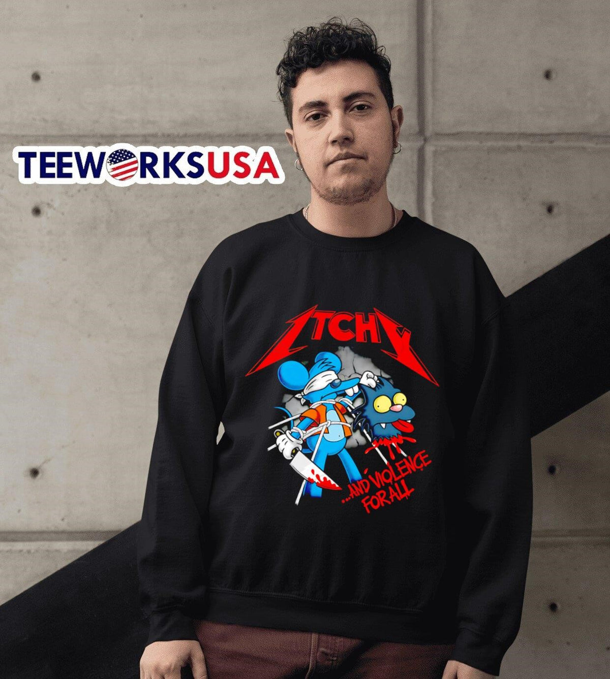 Itchy and violence for all - Adult & Kids T-Shirts, Sweatshirts & Hoodies apparel design preview 3