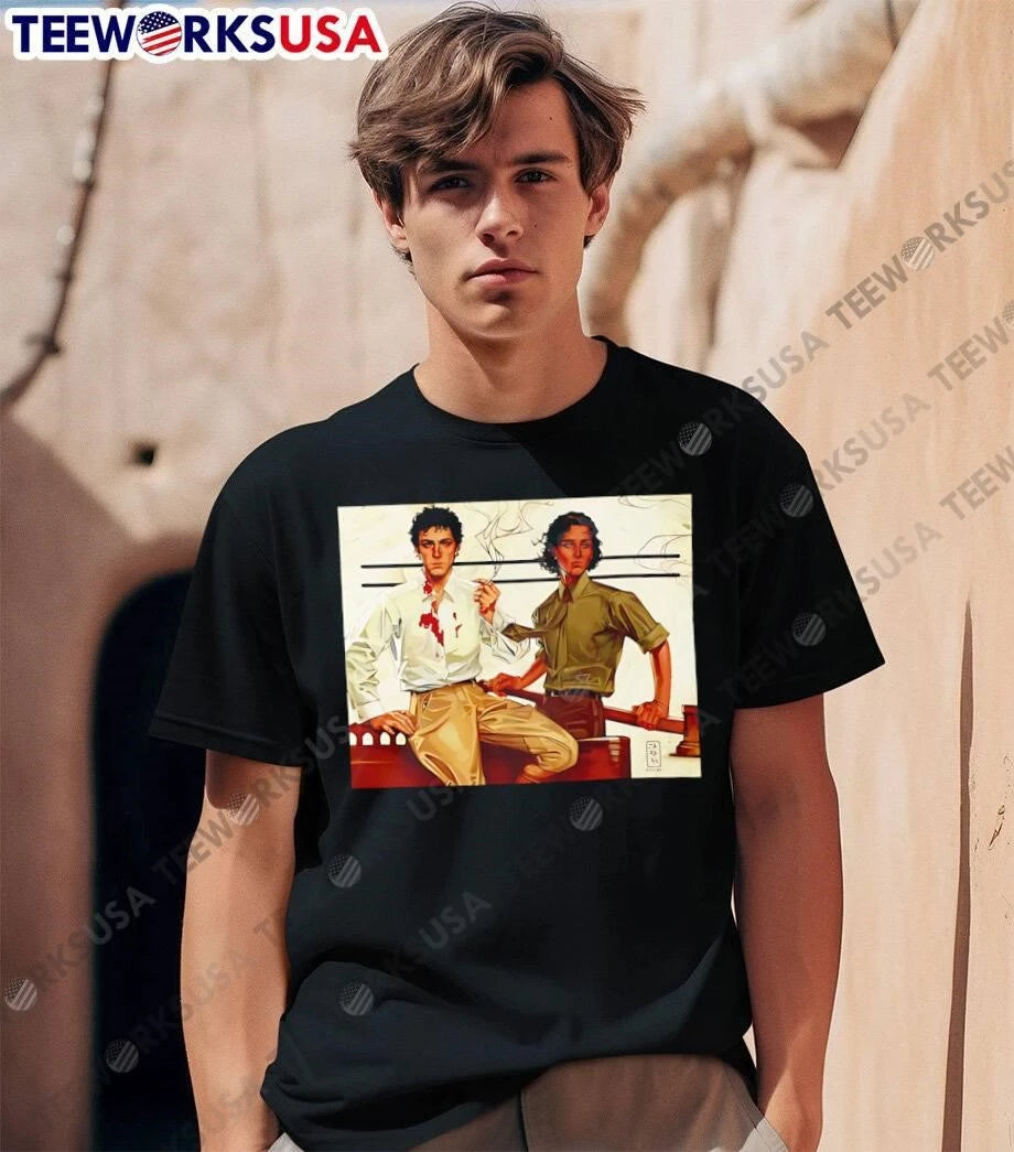 JAPH Two Men Smoking and Bloodied - Adult & Kids T-Shirts, Sweatshirts & Hoodies apparel design preview 1