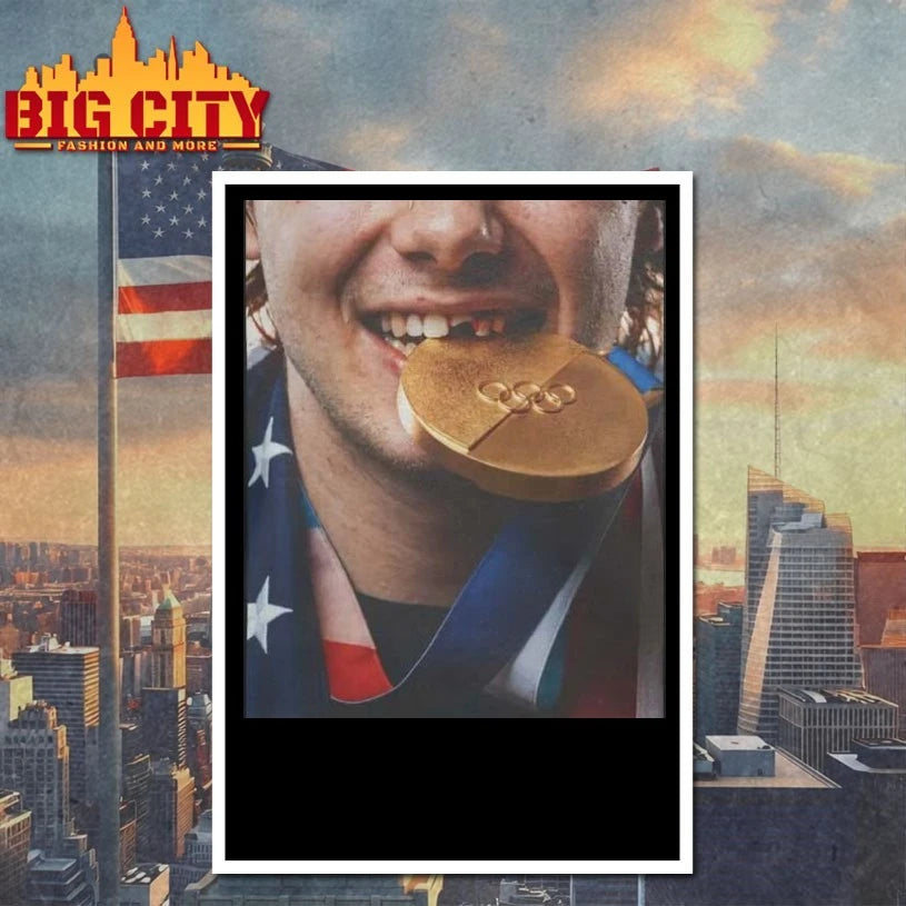 Jack Hughes Biting Gold Medal - Adult & Kids T-Shirts, Sweatshirts & Hoodies apparel design preview 4