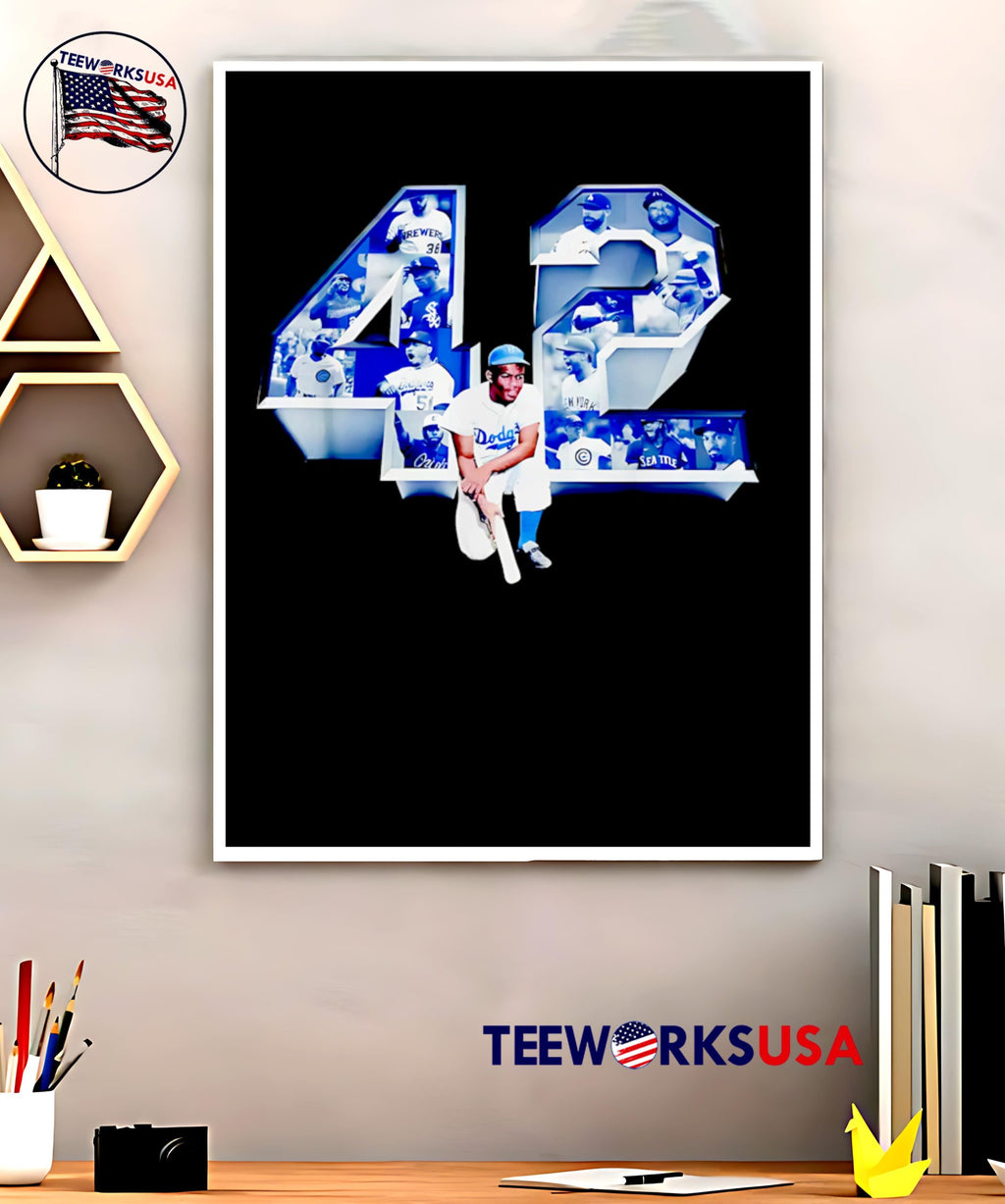 Jackie Robinson 42 Brooklyn Dodgers - Adult & Kids T-Shirts, Sweatshirts & Hoodies apparel design preview 5