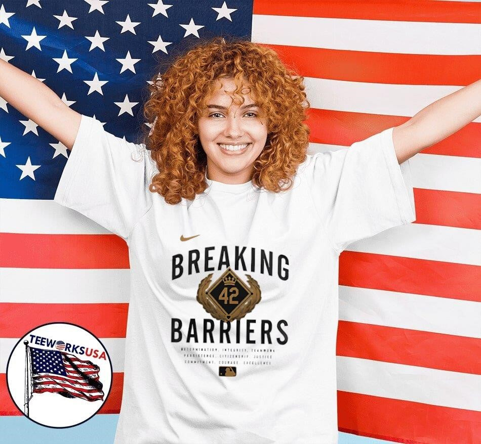 Jackie Robinson Black Breakin' Barriers Legend CC - Adult & Kids T-Shirts, Sweatshirts & Hoodies apparel design preview 7