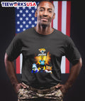 Jacksonville Jaguars mascot standing with flag - Adult & Kids T-Shirts, Sweatshirts & Hoodies apparel design preview 1