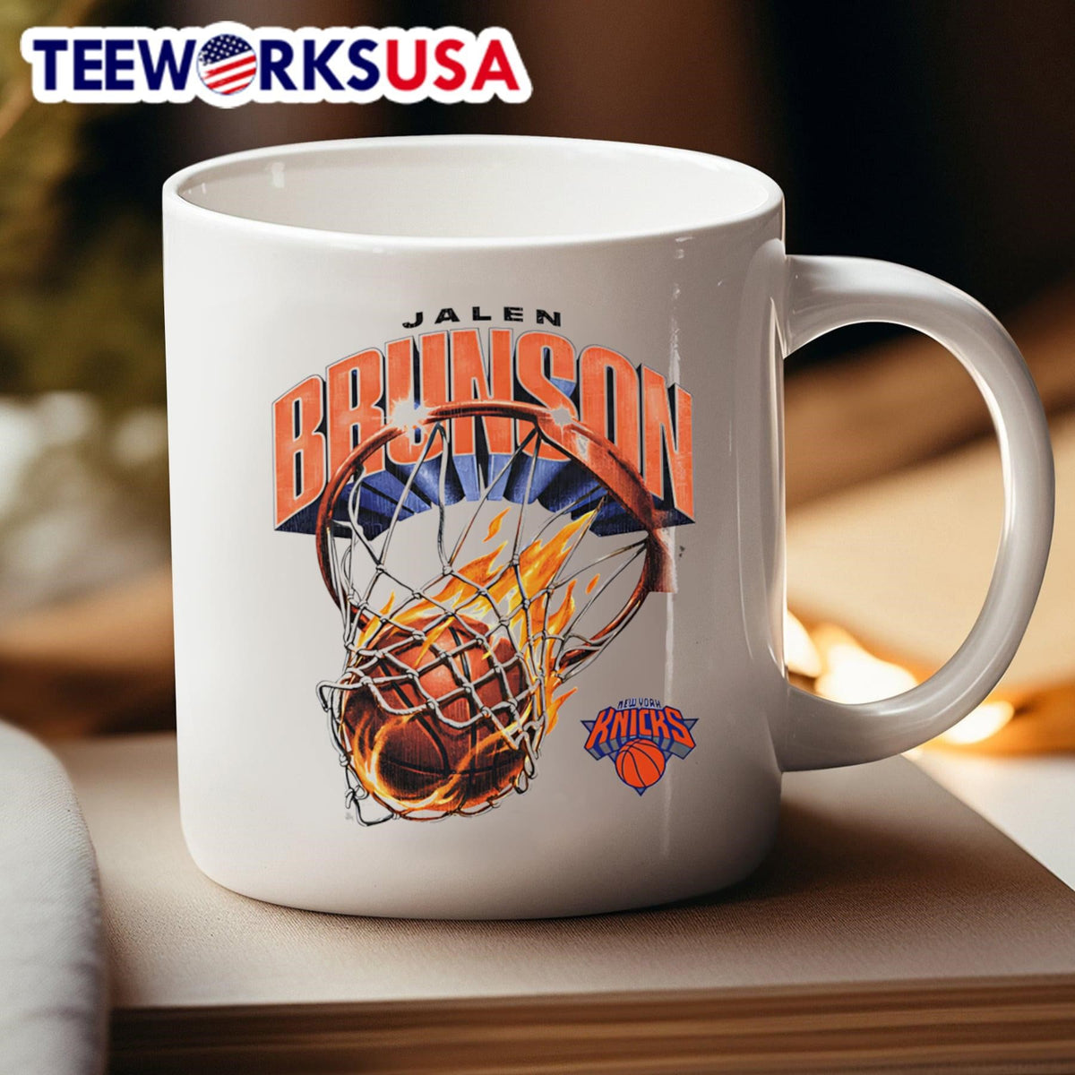 Jalen Brunson New York Knicks On Fire - Adult & Kids T-Shirts, Sweatshirts & Hoodies apparel design preview 4