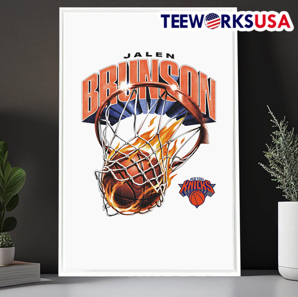 Jalen Brunson New York Knicks On Fire - Adult & Kids T-Shirts, Sweatshirts & Hoodies apparel design preview 6