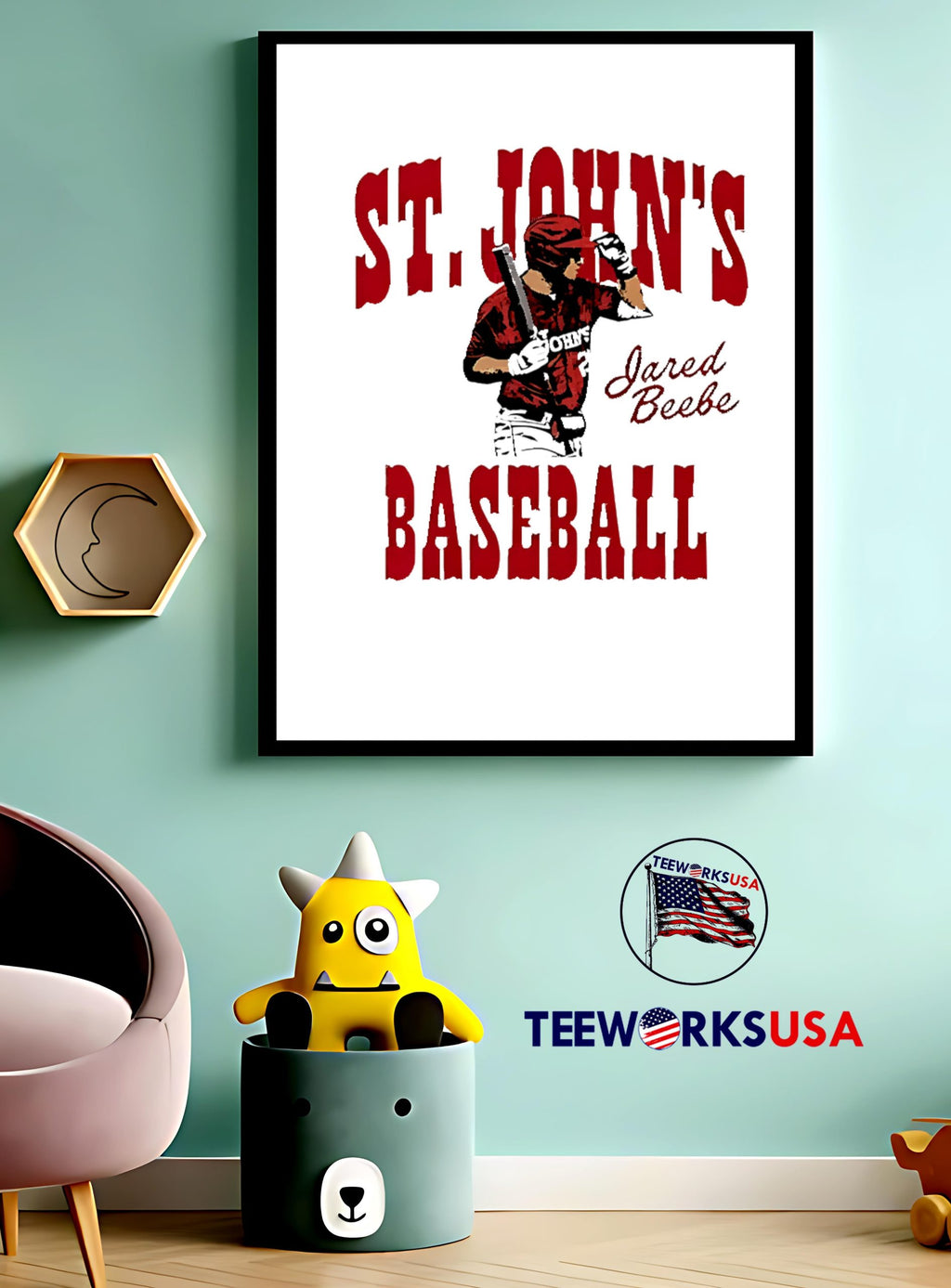 Jared beebe st. john's red storm cartoon - Adult & Kids T-Shirts, Sweatshirts & Hoodies apparel design preview 3