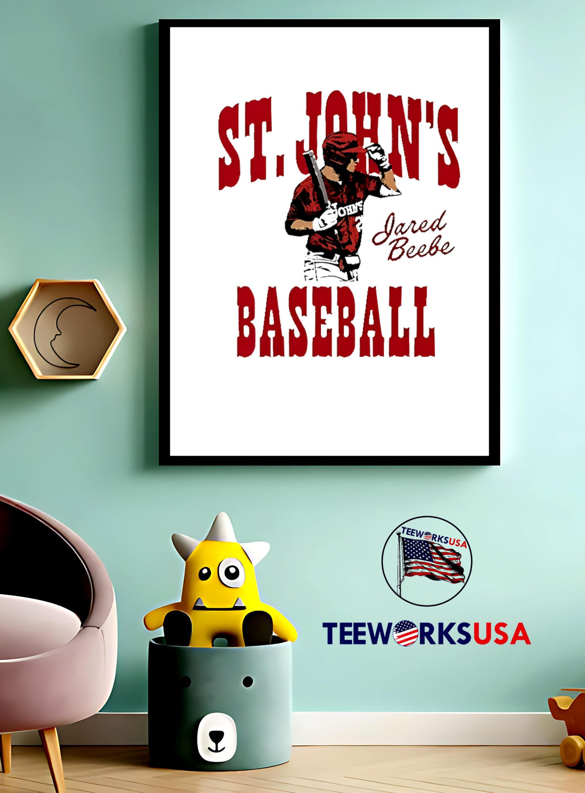 Jared beebe st. john's red storm cartoon - Adult & Kids T-Shirts, Sweatshirts & Hoodies apparel design preview 3