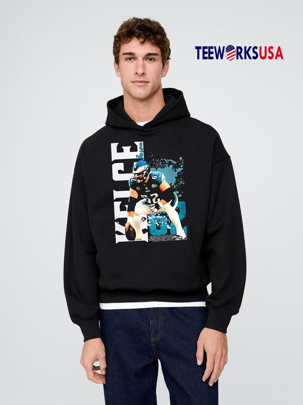 Jason Kelce Philadelphia Eagles classic - Adult & Kids T-Shirts, Sweatshirts & Hoodies apparel design preview 2