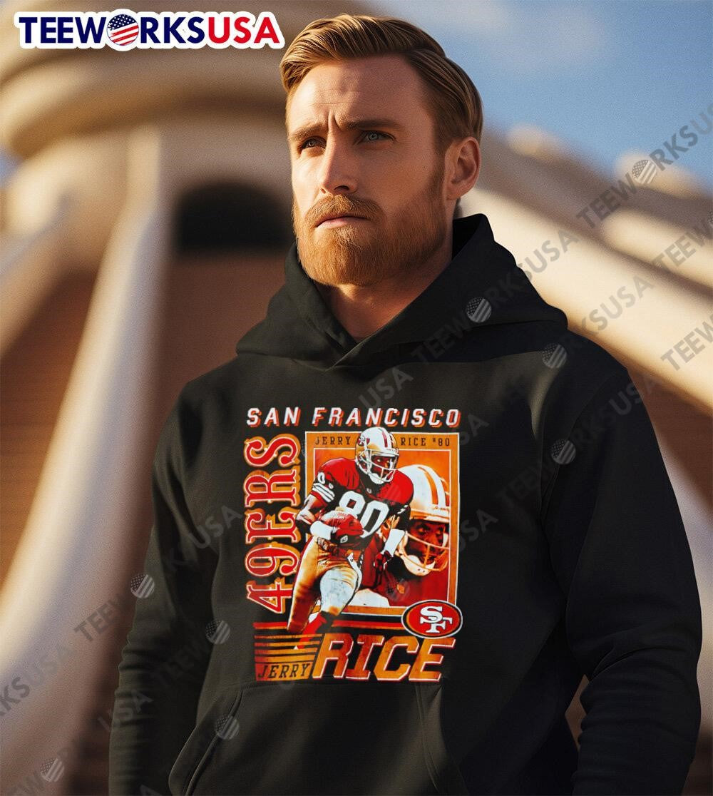 Jerry Rice no.80 San Francisco 49ers retro - Adult & Kids T-Shirts, Sweatshirts & Hoodies apparel design preview 2