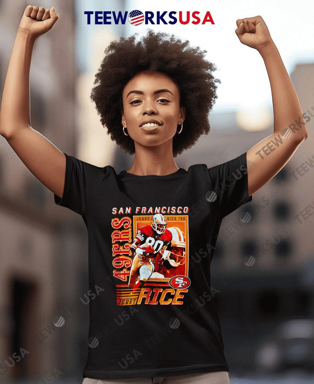 Jerry Rice no.80 San Francisco 49ers retro - Adult & Kids T-Shirts, Sweatshirts & Hoodies apparel design preview 4