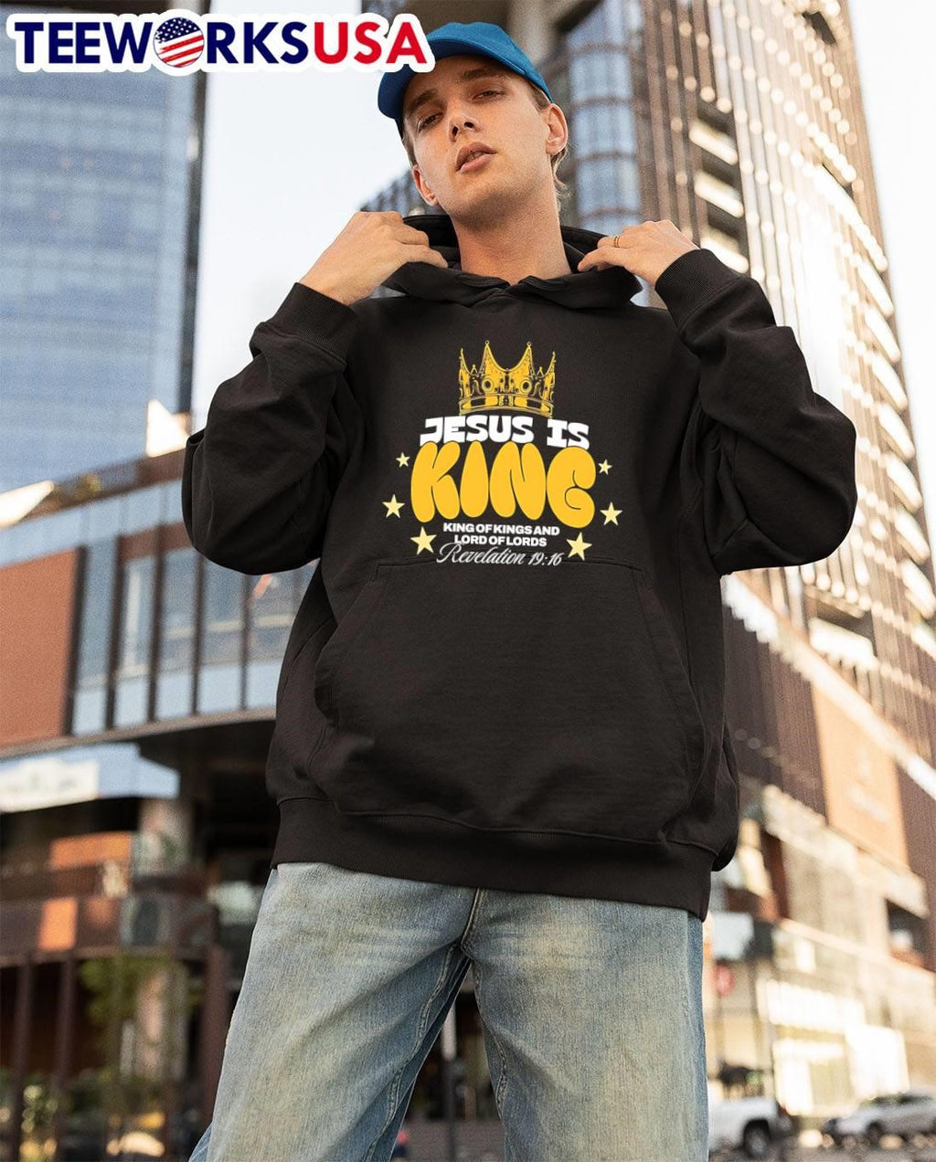 Jesus is King of Kings and Lord Lords - Adult & Kids T-Shirts, Sweatshirts & Hoodies apparel design preview 3