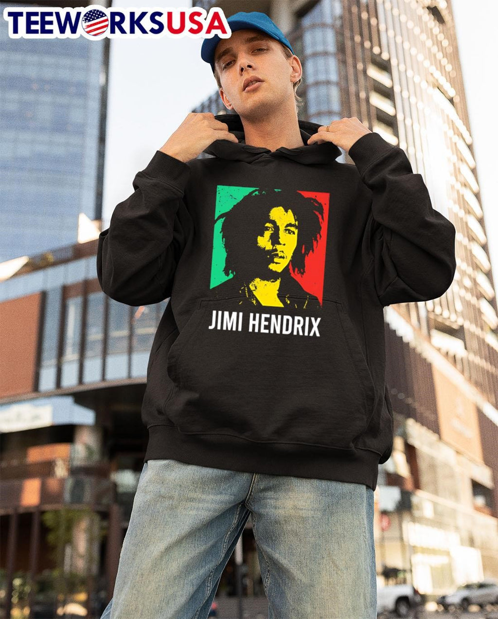 Jimi Hendrix Bob Marley - Adult & Kids T-Shirts, Sweatshirts & Hoodies apparel design preview 3