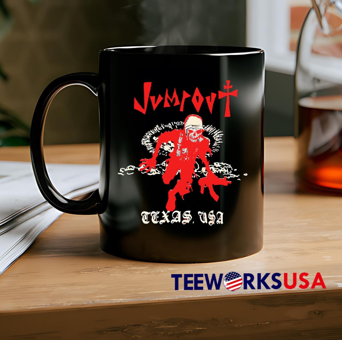 Jumpout Texas Usa Skeleton Gun - Adult & Kids T-Shirts, Sweatshirts & Hoodies apparel design preview 2