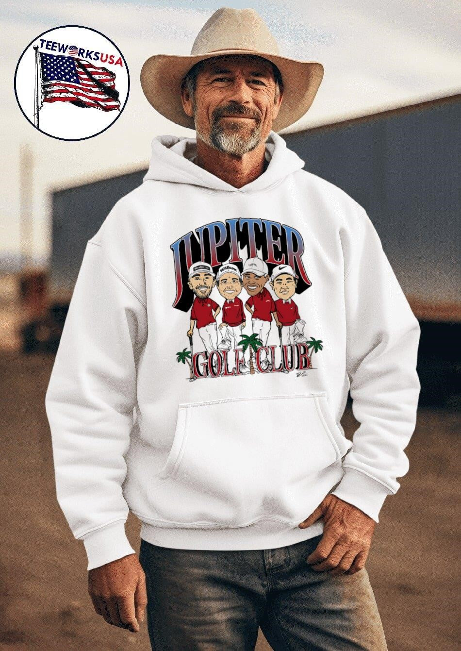 Jupiter Golf Club caricature - Adult & Kids T-Shirts, Sweatshirts & Hoodies apparel design preview 2