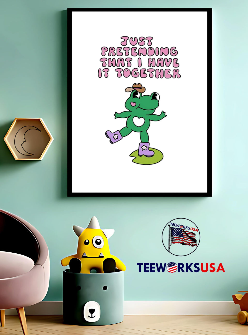Just Pretending That I Have It Together Frog cute - Adult & Kids T-Shirts, Sweatshirts & Hoodies apparel design preview 3