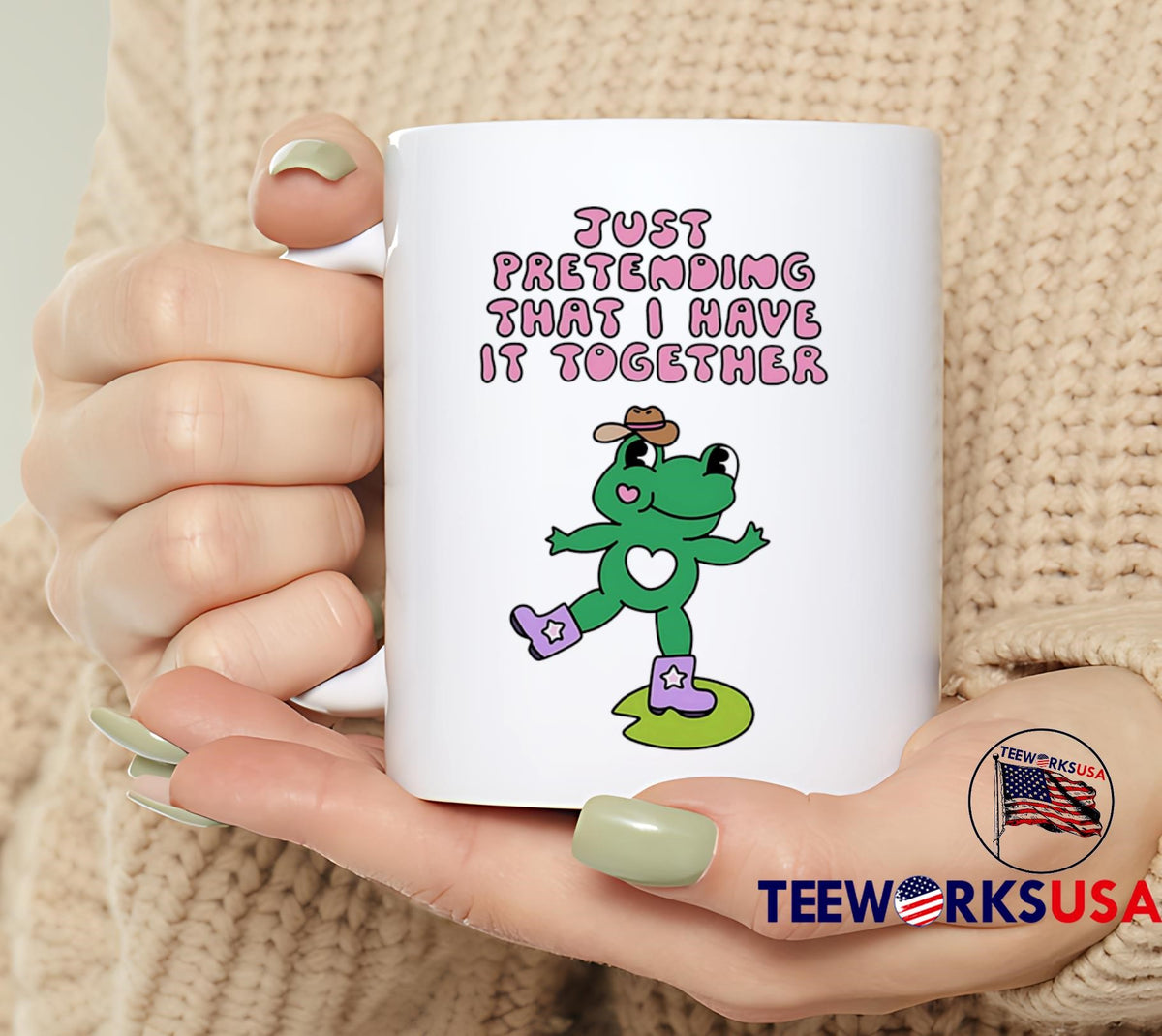 Just Pretending That I Have It Together Frog cute - Adult & Kids T-Shirts, Sweatshirts & Hoodies apparel design preview 6