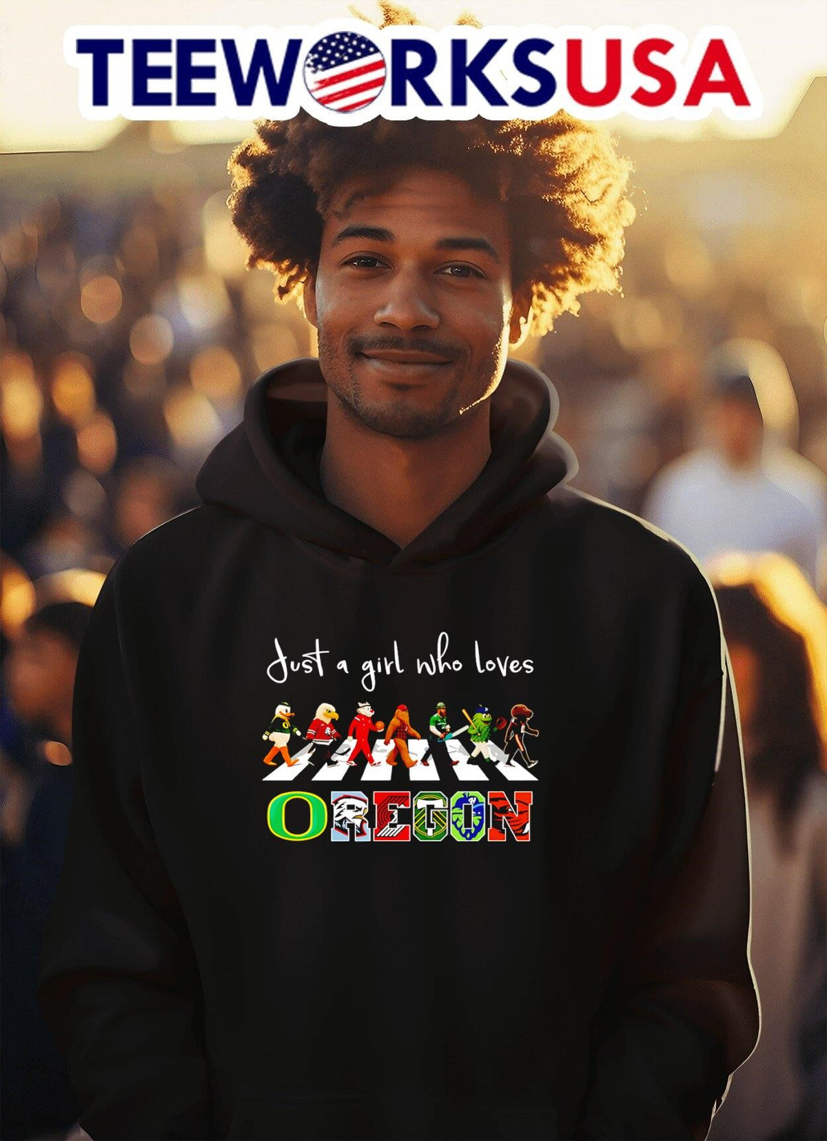 Just a girl who loves Oregon sports mascot - Adult & Kids T-Shirts, Sweatshirts & Hoodies apparel design preview 2