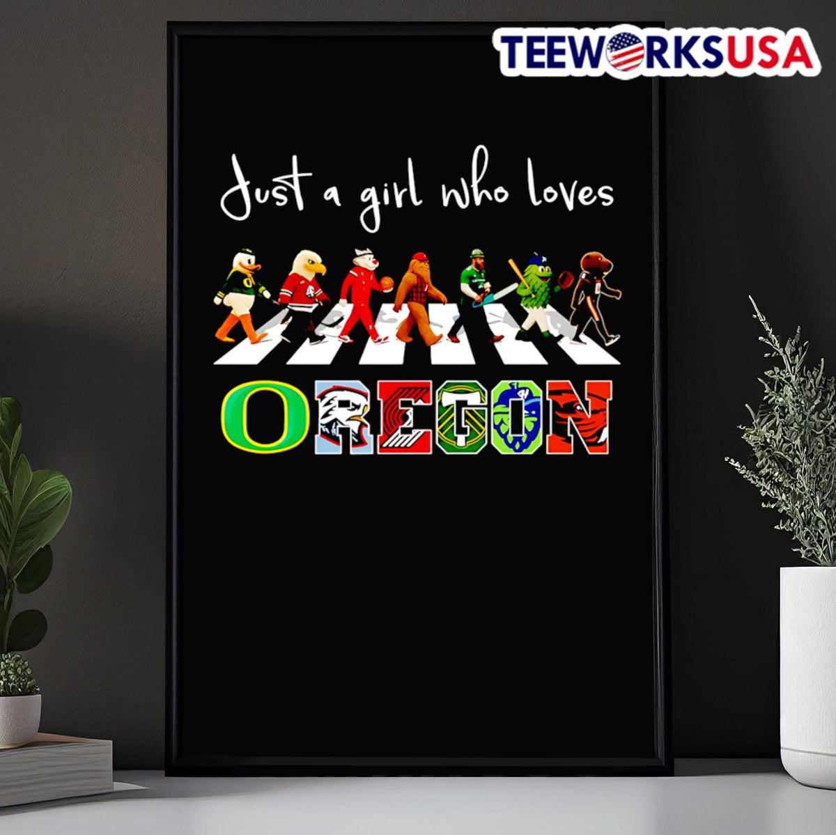 Just a girl who loves Oregon sports mascot - Adult & Kids T-Shirts, Sweatshirts & Hoodies apparel design preview 5