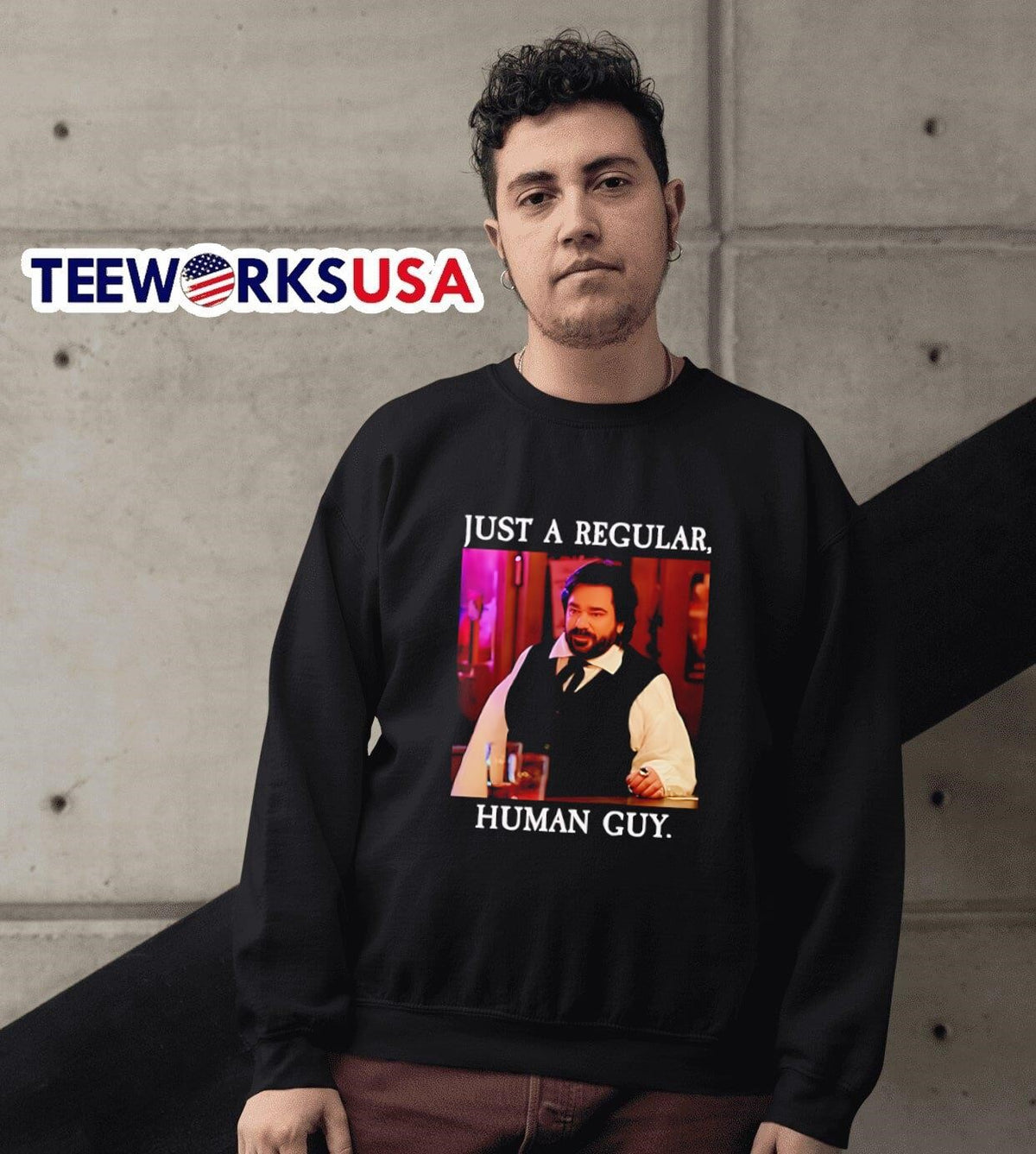 Just a regular human guy - Adult & Kids T-Shirts, Sweatshirts & Hoodies apparel design preview 3