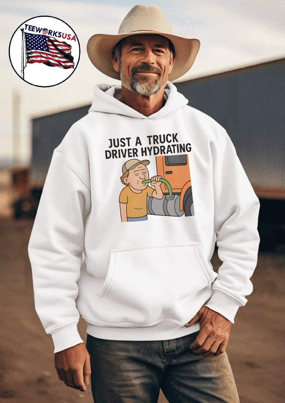 Just a truck driver hydrating - Adult & Kids T-Shirts, Sweatshirts & Hoodies apparel design preview 2
