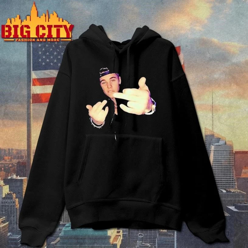 Justin Bieber Middle Finger Meme - Adult & Kids T-Shirts, Sweatshirts & Hoodies apparel design preview 2
