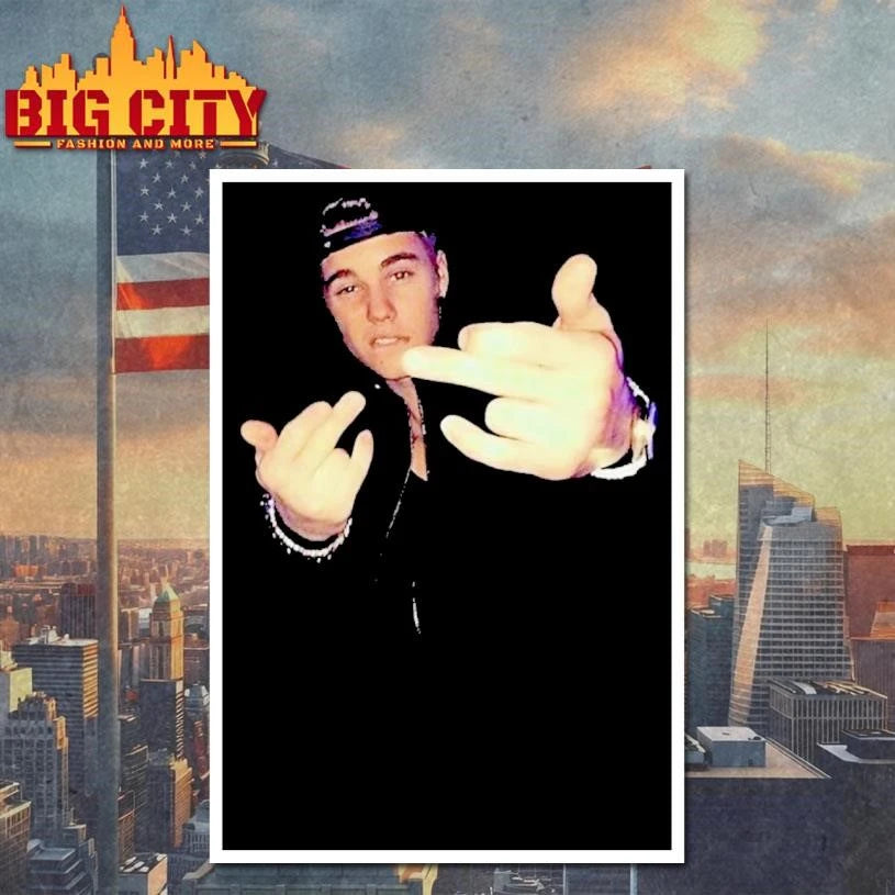 Justin Bieber Middle Finger Meme - Adult & Kids T-Shirts, Sweatshirts & Hoodies apparel design preview 4