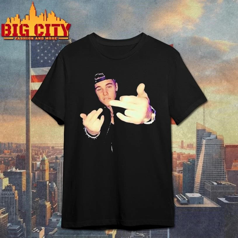 Justin Bieber Middle Finger Meme - Adult & Kids T-Shirts, Sweatshirts & Hoodies apparel design preview 1
