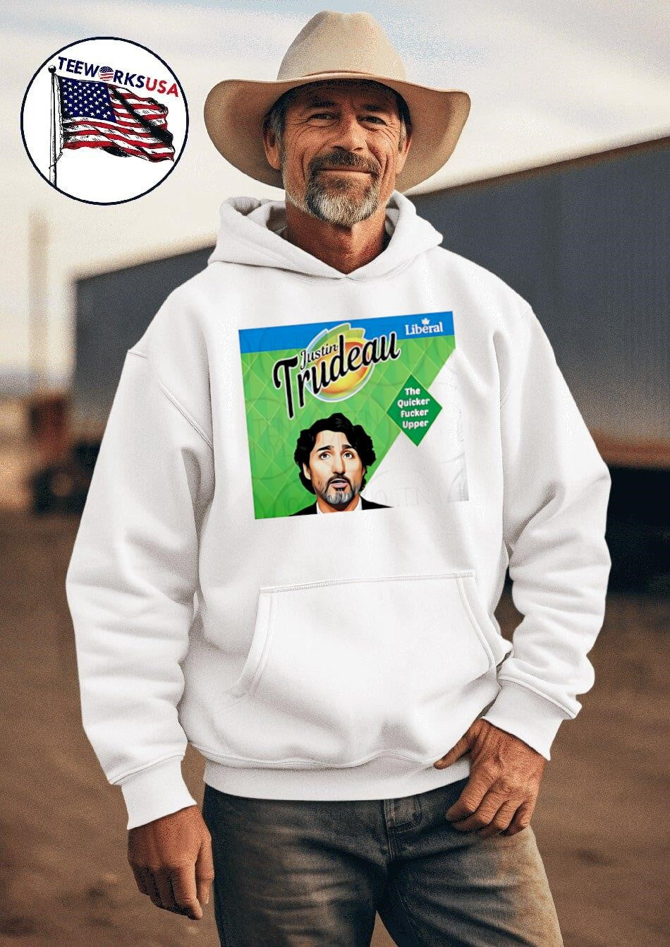 Justin Trudeau The Quicker Fucker Upper - Adult & Kids T-Shirts, Sweatshirts & Hoodies apparel design preview 2