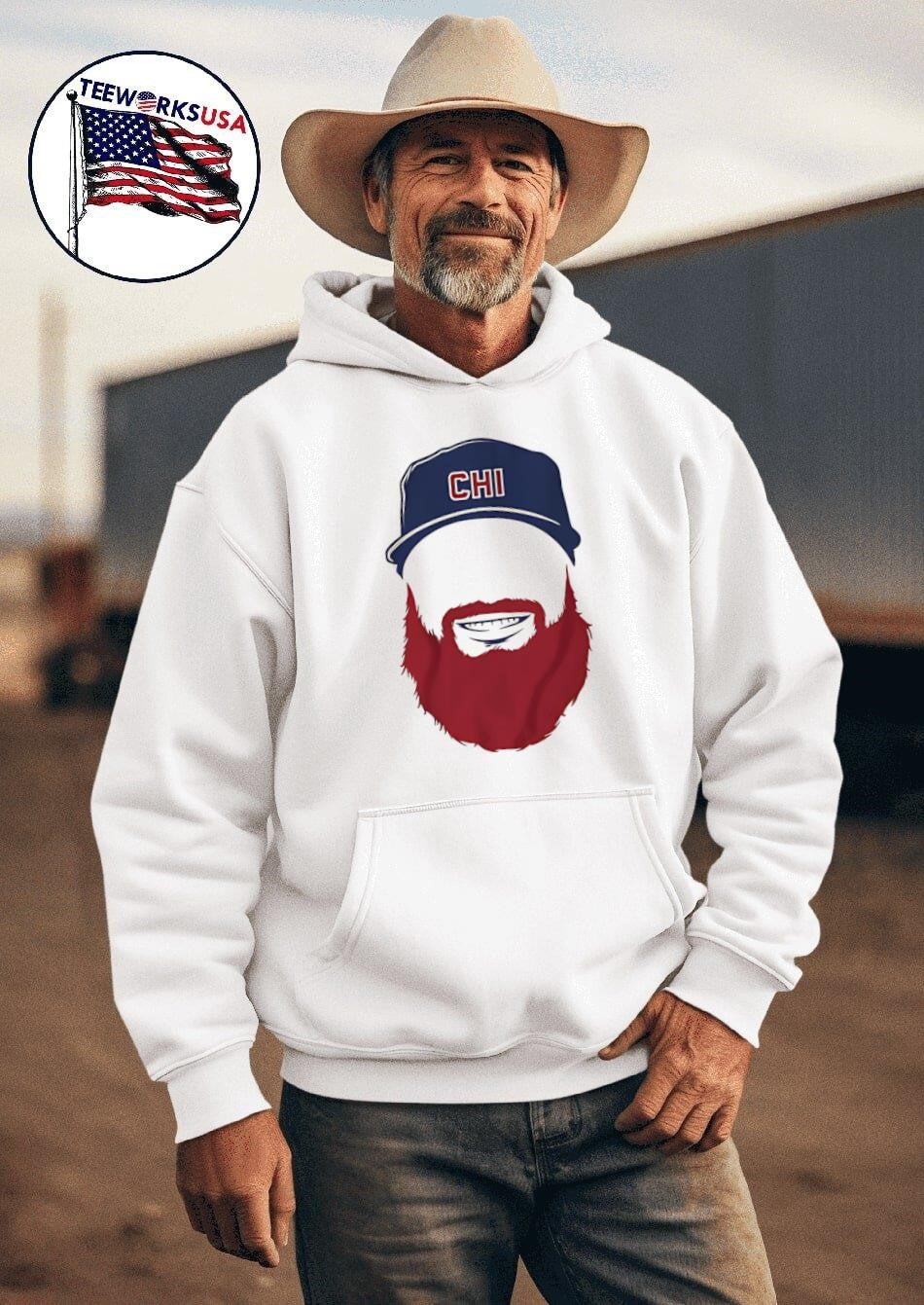 Justin Turner Chicago Beard - Adult & Kids T-Shirts, Sweatshirts & Hoodies apparel design preview 2