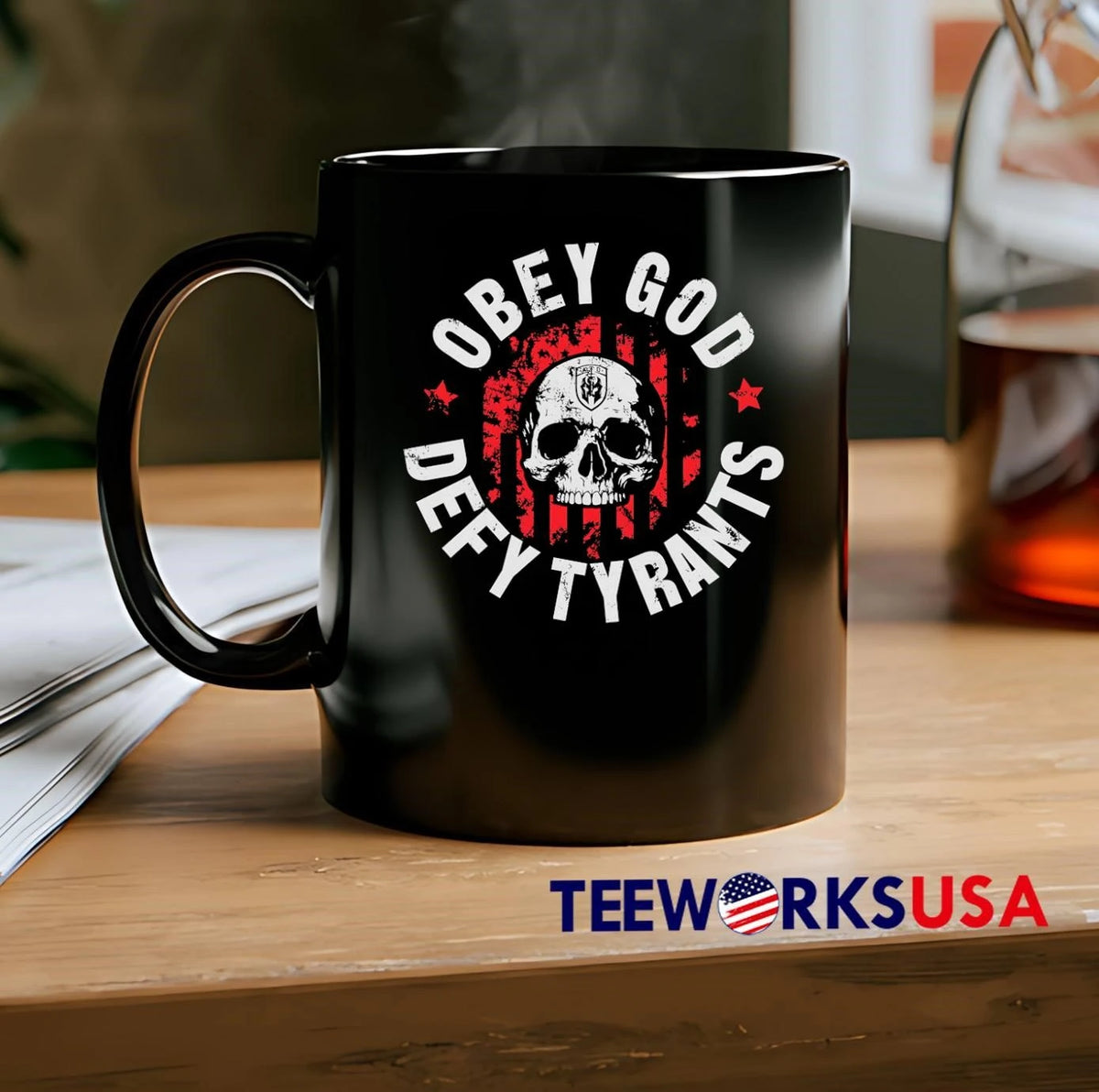 KTD Apparel Obey God Defy Tyrants Skull - Adult & Kids T-Shirts, Sweatshirts & Hoodies apparel design preview 2
