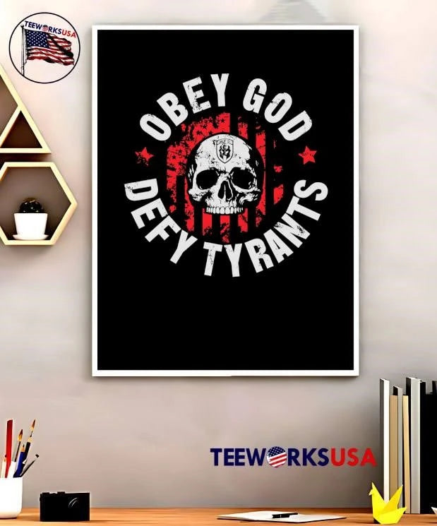 KTD Apparel Obey God Defy Tyrants Skull - Adult & Kids T-Shirts, Sweatshirts & Hoodies apparel design preview 5