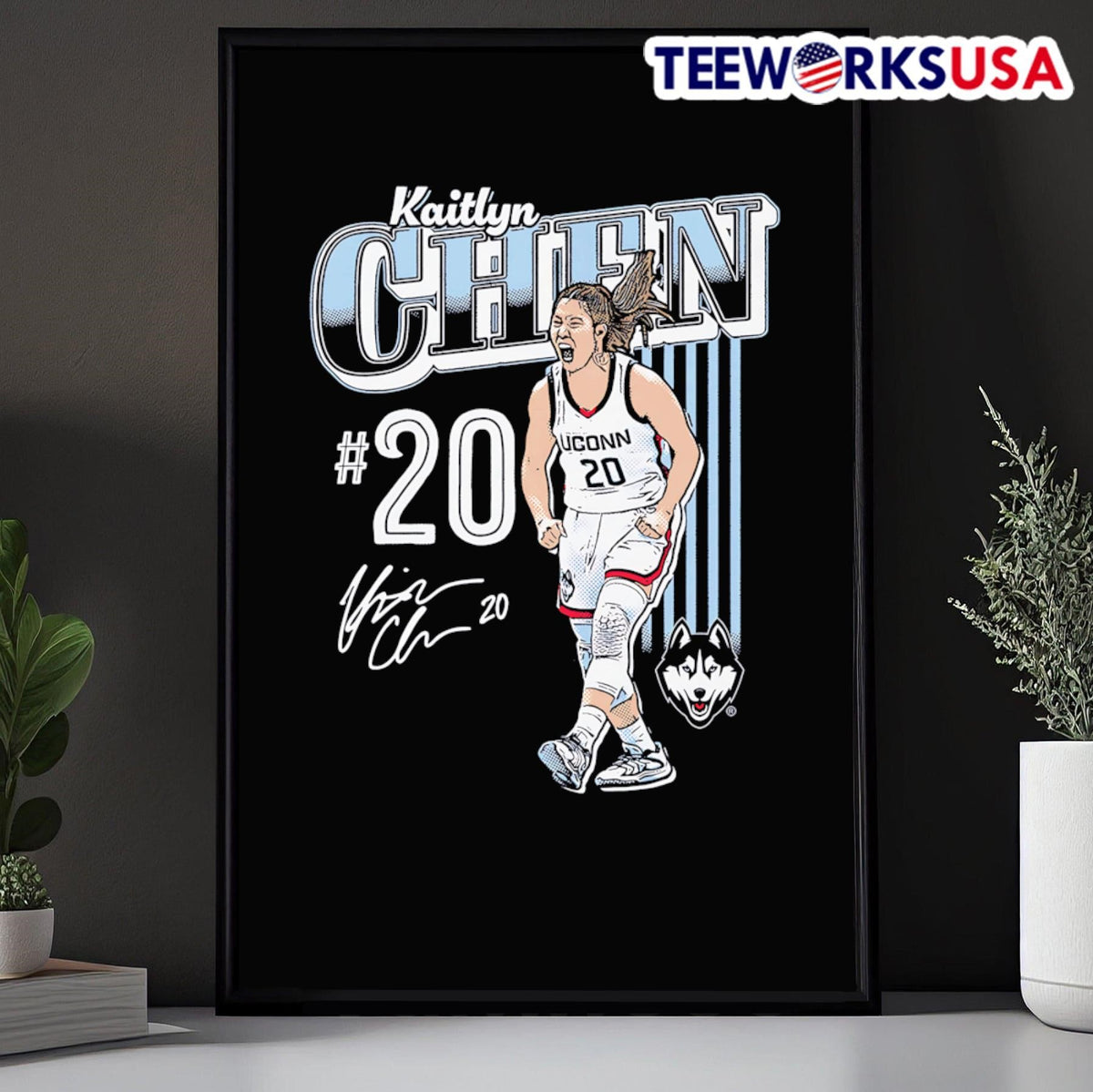 Kaitlyn Chen UConn illustrated cartoon - Adult & Kids T-Shirts, Sweatshirts & Hoodies apparel design preview 5