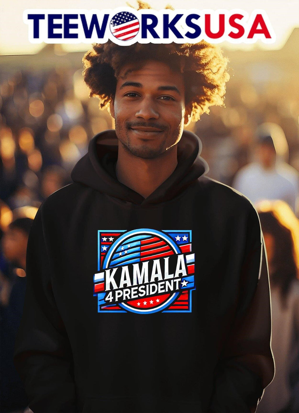 Kamala Harris 4 President 2024 Democratic Nominee - Adult & Kids T-Shirts, Sweatshirts & Hoodies apparel design preview 2