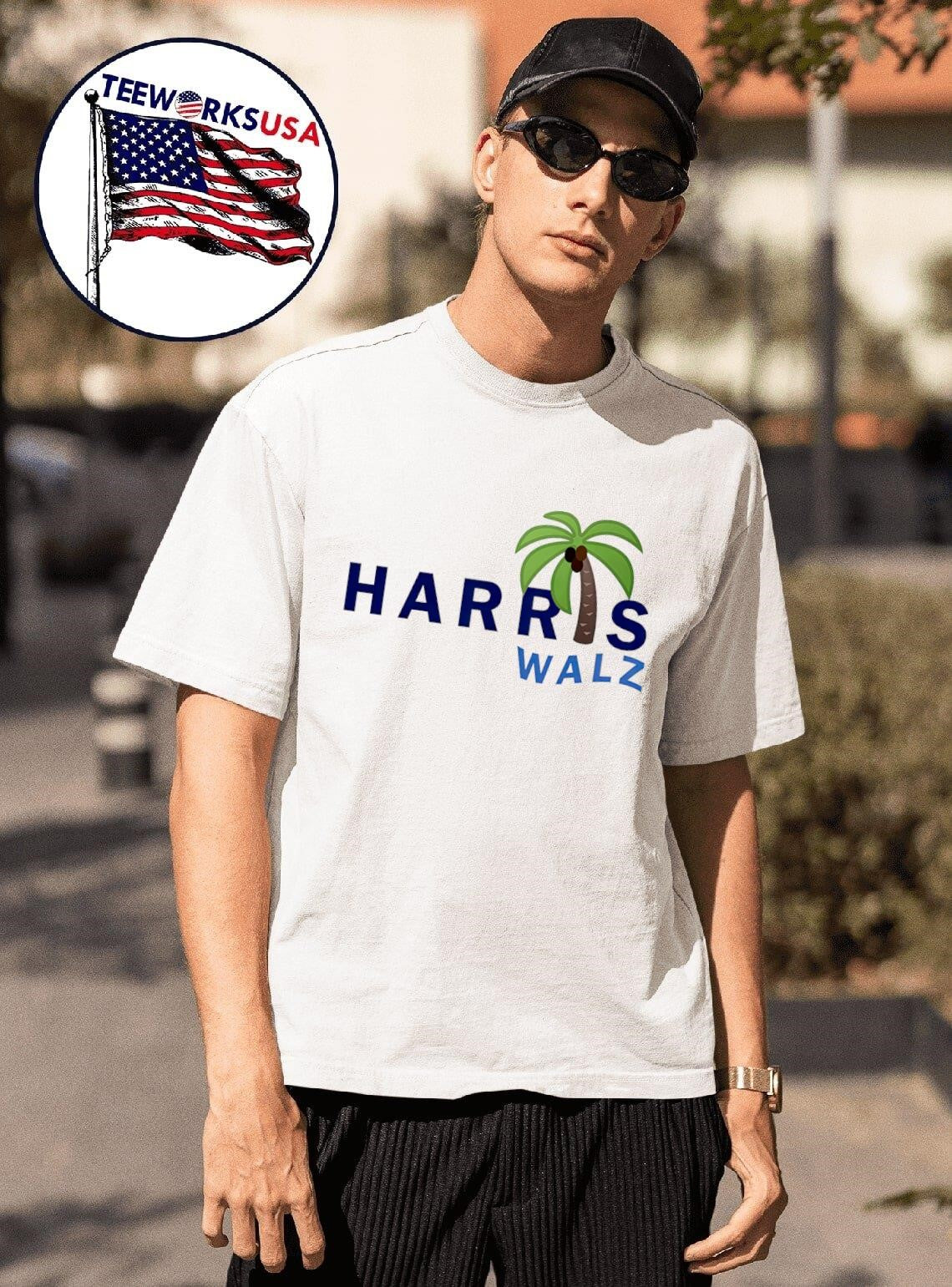 Kamala Harris Tim Walz coconut tree - Adult & Kids T-Shirts, Sweatshirts & Hoodies apparel design preview 1