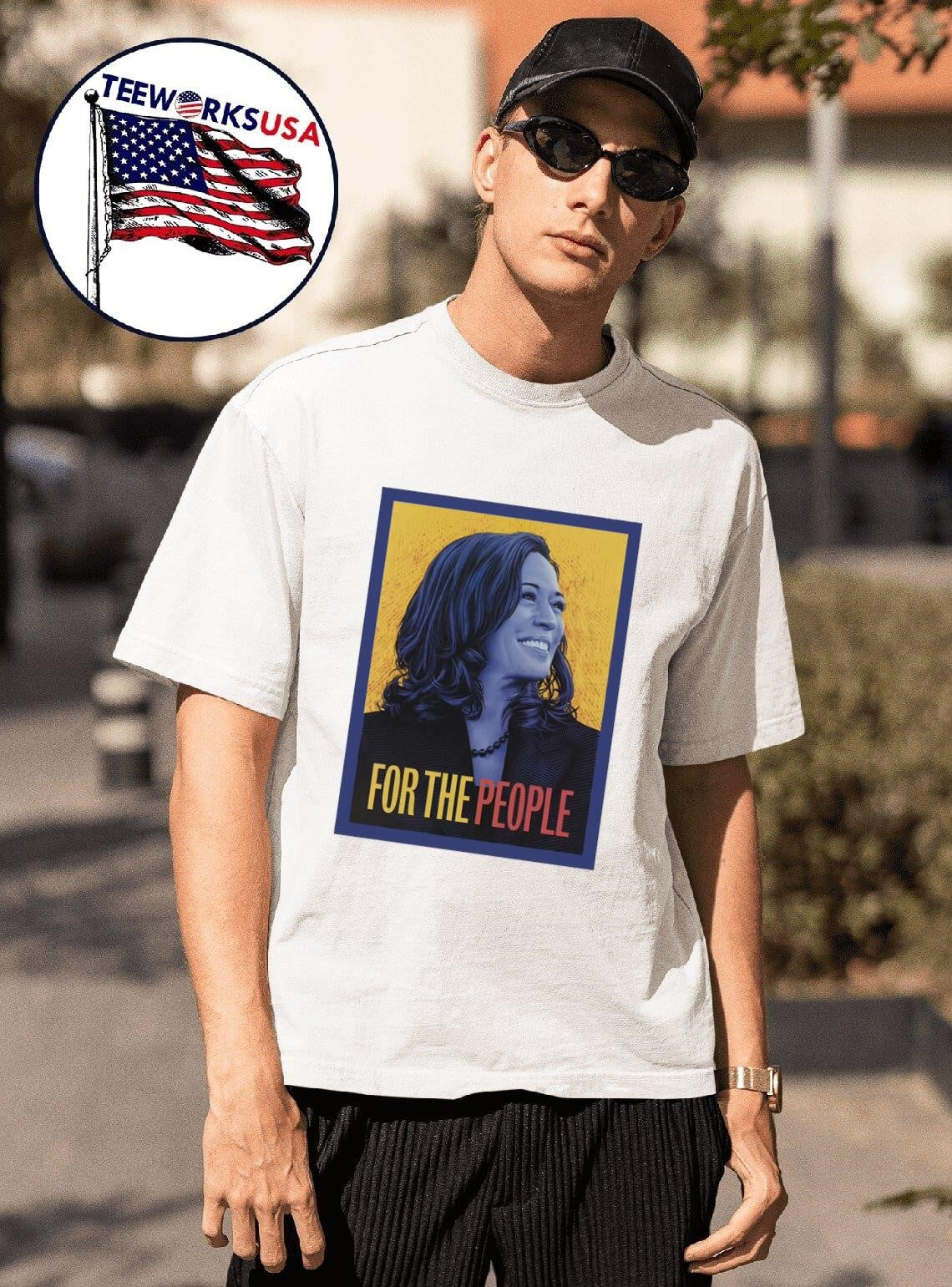 Kamala Harris for the people smiling - Adult & Kids T-Shirts, Sweatshirts & Hoodies apparel design preview 1