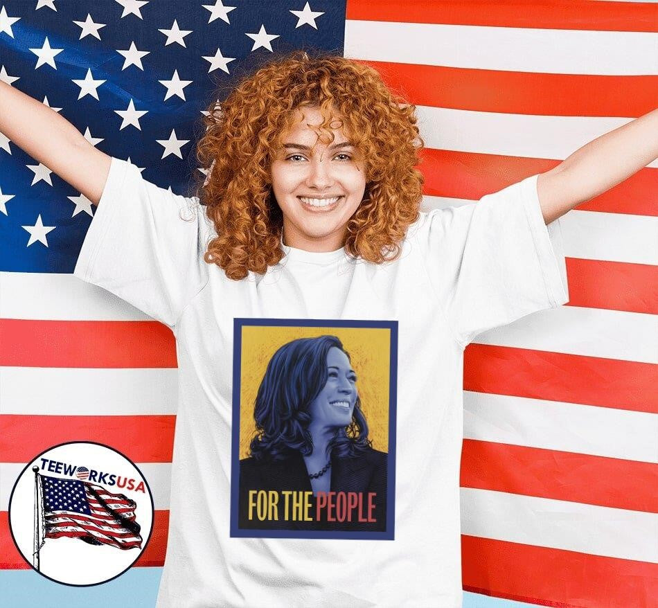 Kamala Harris for the people smiling - Adult & Kids T-Shirts, Sweatshirts & Hoodies apparel design preview 4