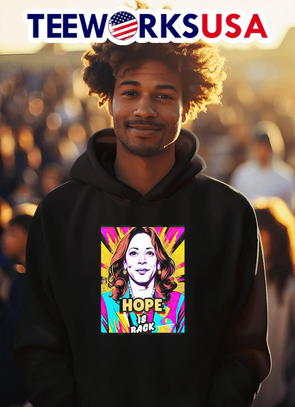 Kamala Harris hope is back art - Adult & Kids T-Shirts, Sweatshirts & Hoodies apparel design preview 2