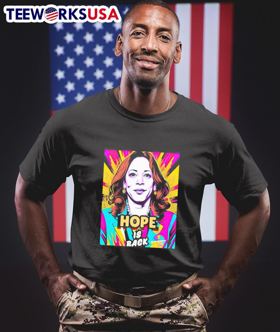 Kamala Harris hope is back art - Adult & Kids T-Shirts, Sweatshirts & Hoodies apparel design preview 1