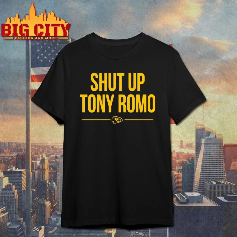 Kansas City Chiefs Shut Up Tony Romo - Adult & Kids T-Shirts, Sweatshirts & Hoodies apparel design preview 1