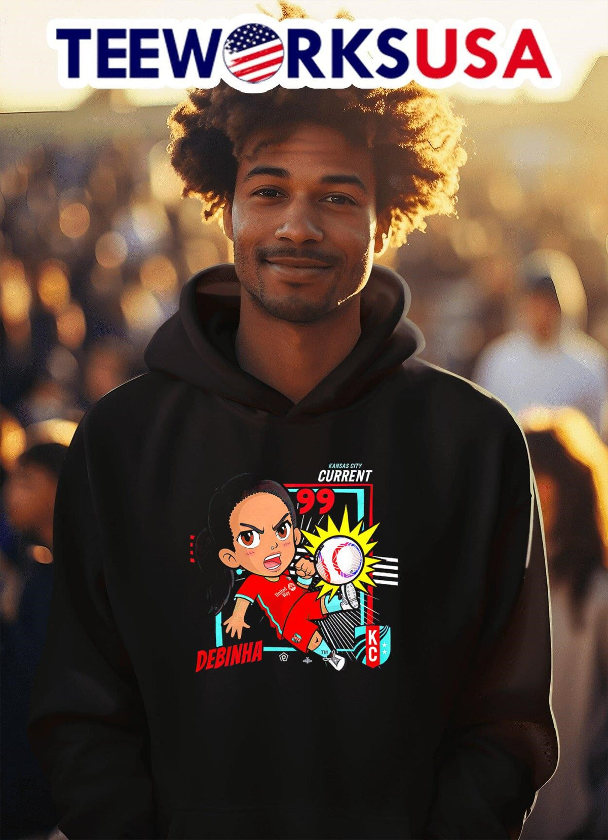 Kansas City Current 99 Debinha chibi - Adult & Kids T-Shirts, Sweatshirts & Hoodies apparel design preview 2