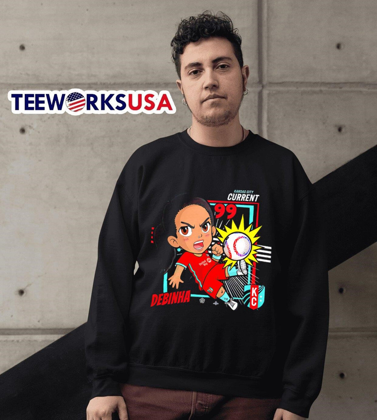 Kansas City Current 99 Debinha chibi - Adult & Kids T-Shirts, Sweatshirts & Hoodies apparel design preview 3