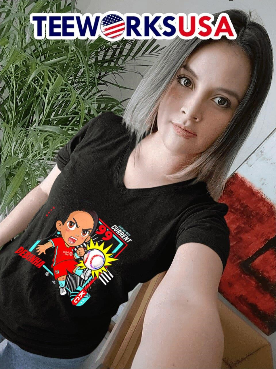 Kansas City Current 99 Debinha chibi - Adult & Kids T-Shirts, Sweatshirts & Hoodies apparel design preview 4